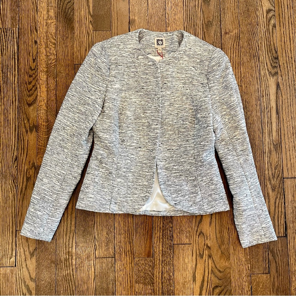 Anne Klein lady jacket / collarless blazer in spring cloud combo NWT
